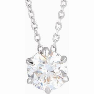 14K Yellow 1/4 CT Lab-Grown Diamond Solitaire 16-18" Necklace