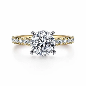 14K Yellow And White Gold 'Erica' Classic Round Diamond Engagement Ring