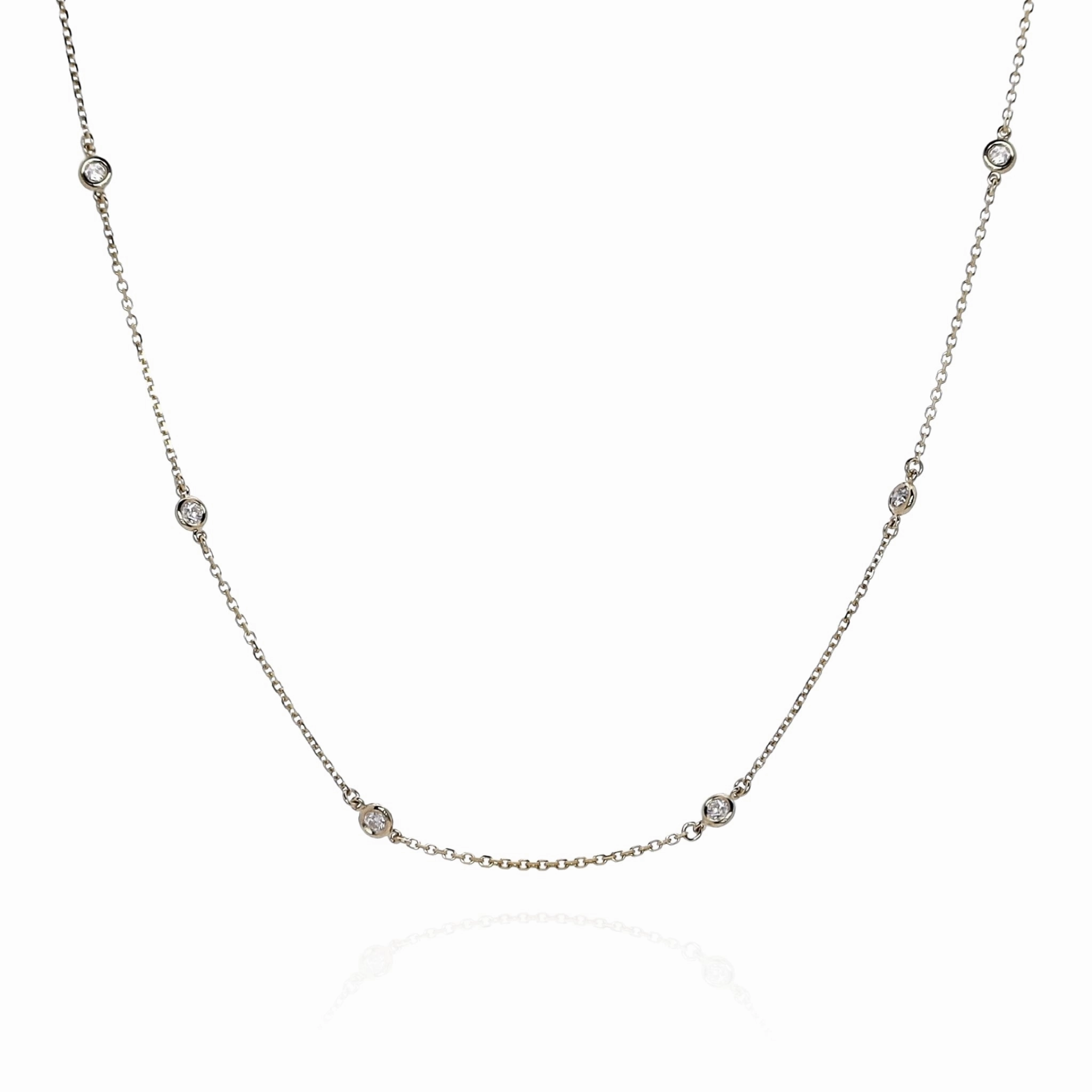 14k Yellow Gold 18" 0.35-0.49ct Diamonds By The Yard Necklace