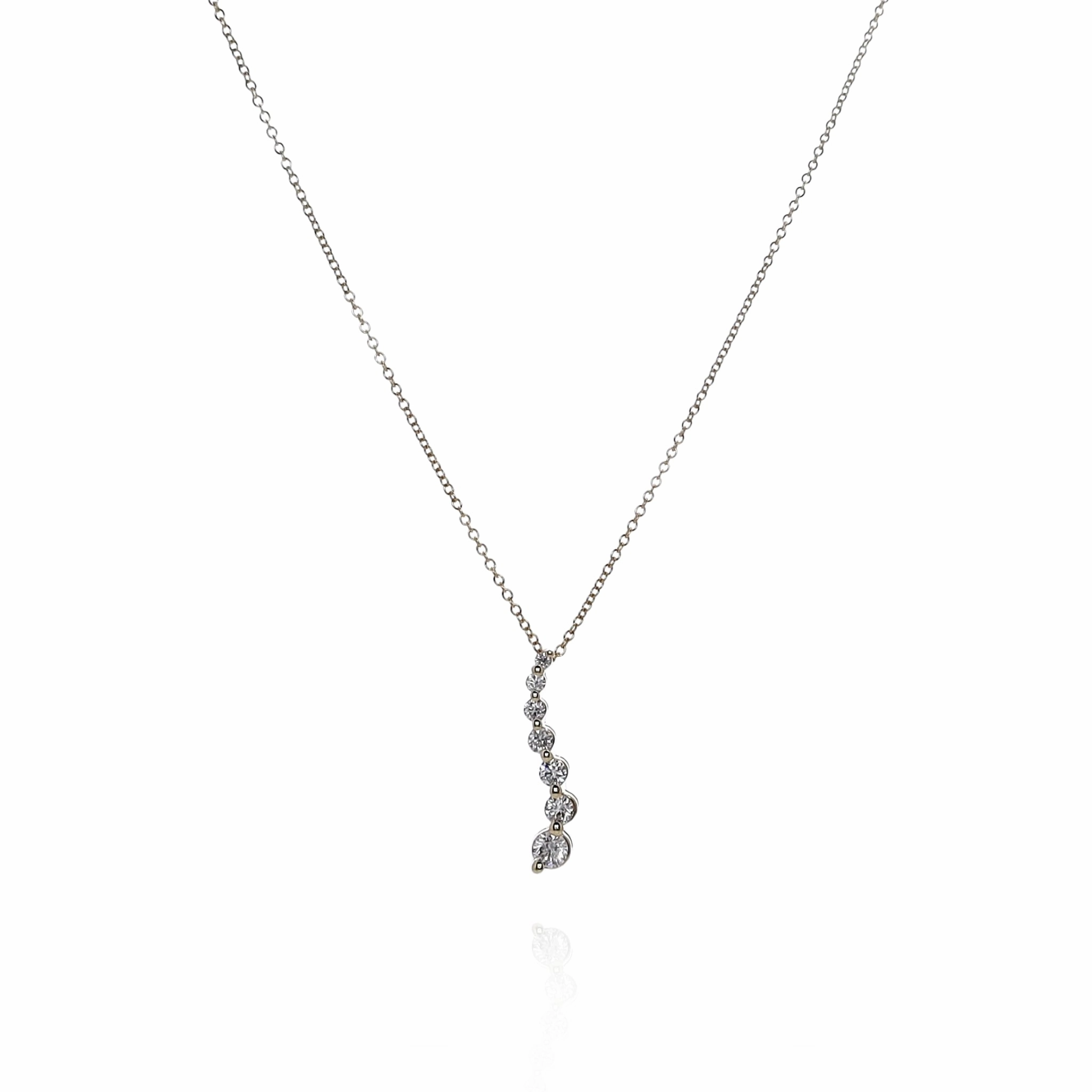 14k Yellow Gold 18" 0.50-0.59ct "S" Style Journey Pendant Necklace