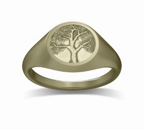 14K Yellow Gold 'The Eden' Tree Of Life Signet Fashion Ring