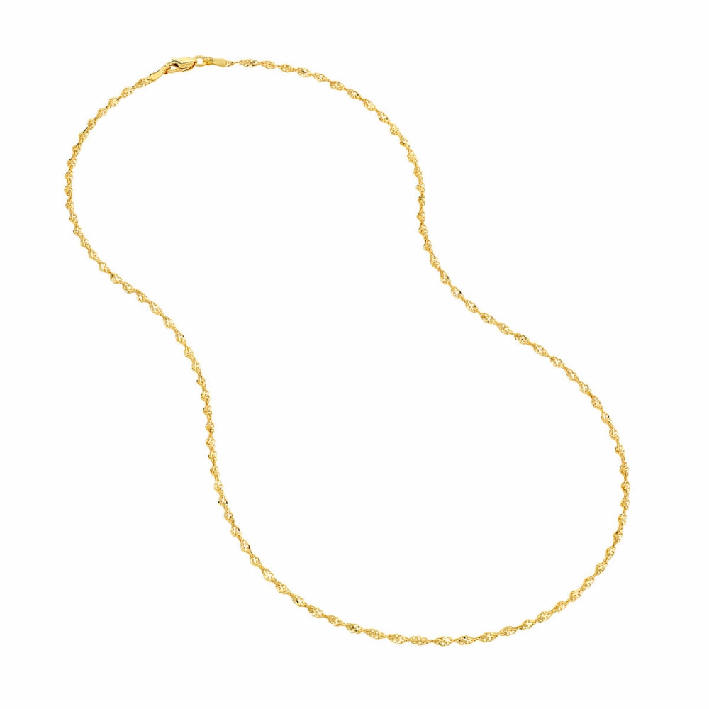 14k Yellow Gold Diamond Cut Chain 16"