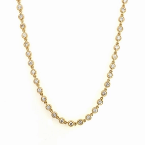 14K Yellow Gold Diamond Link Necklace