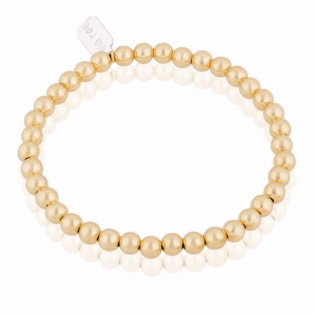 14K Yellow Gold Filled Bead Stretch Bracelet