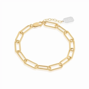 14K Yellow Gold Overlay Heavy Rectangle Bracelet