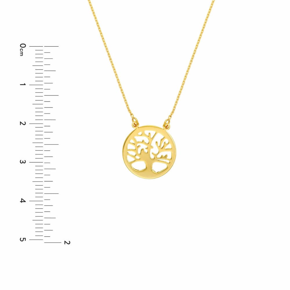 14k Yellow Gold Tree of Life Necklace 18"