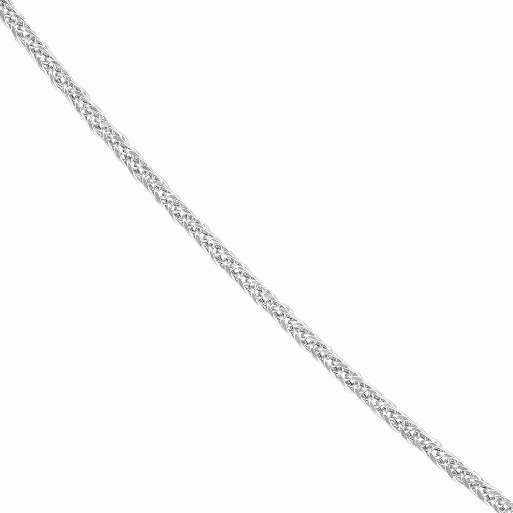 14kt White Gold 1.25mm Wheat Chain, 18"