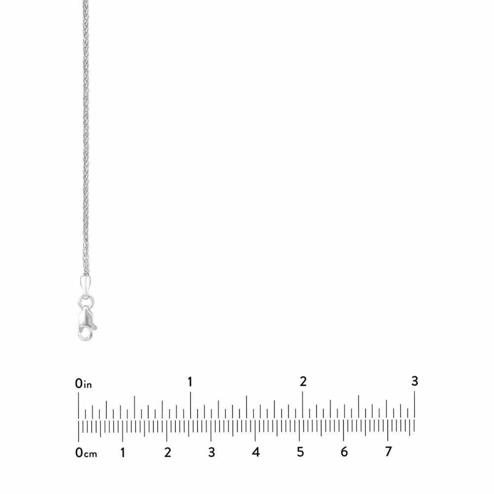 14kt White Gold 1.25mm Wheat Chain, 18"