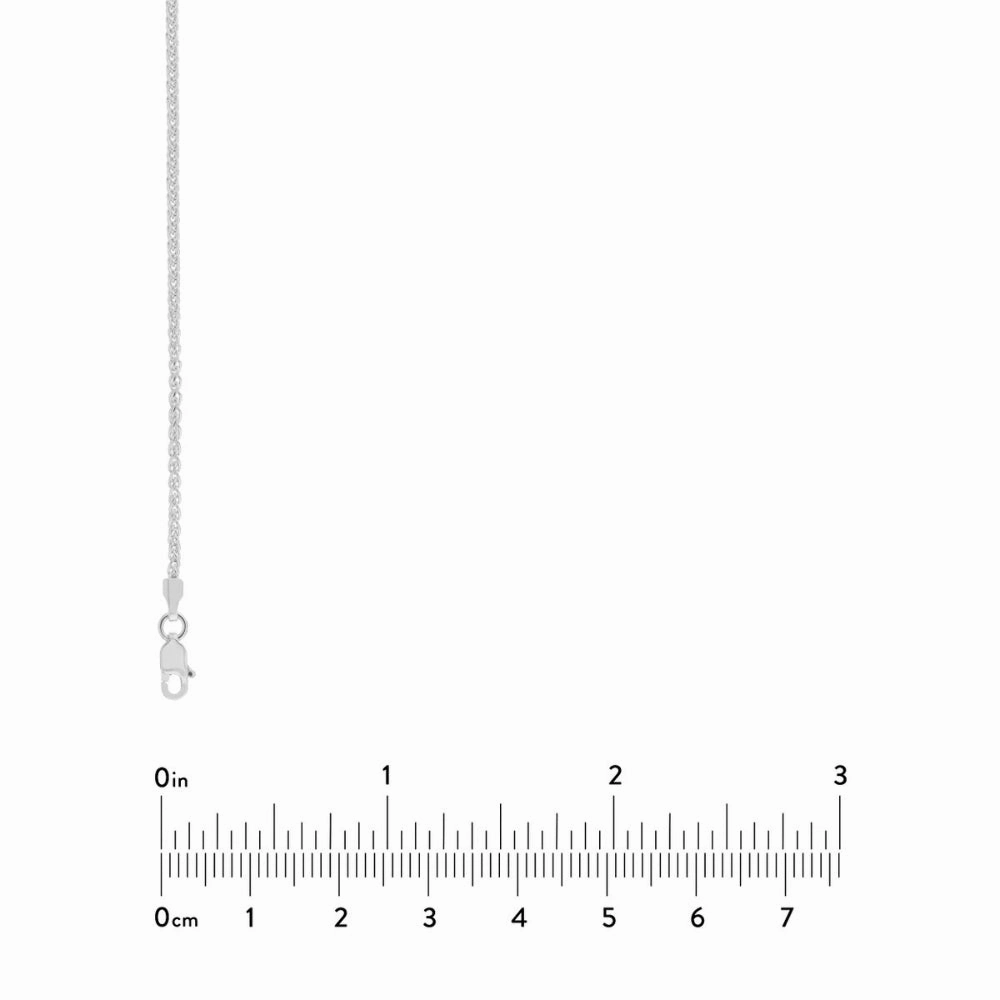 14kt White Gold 1.65mm Wheat Chain