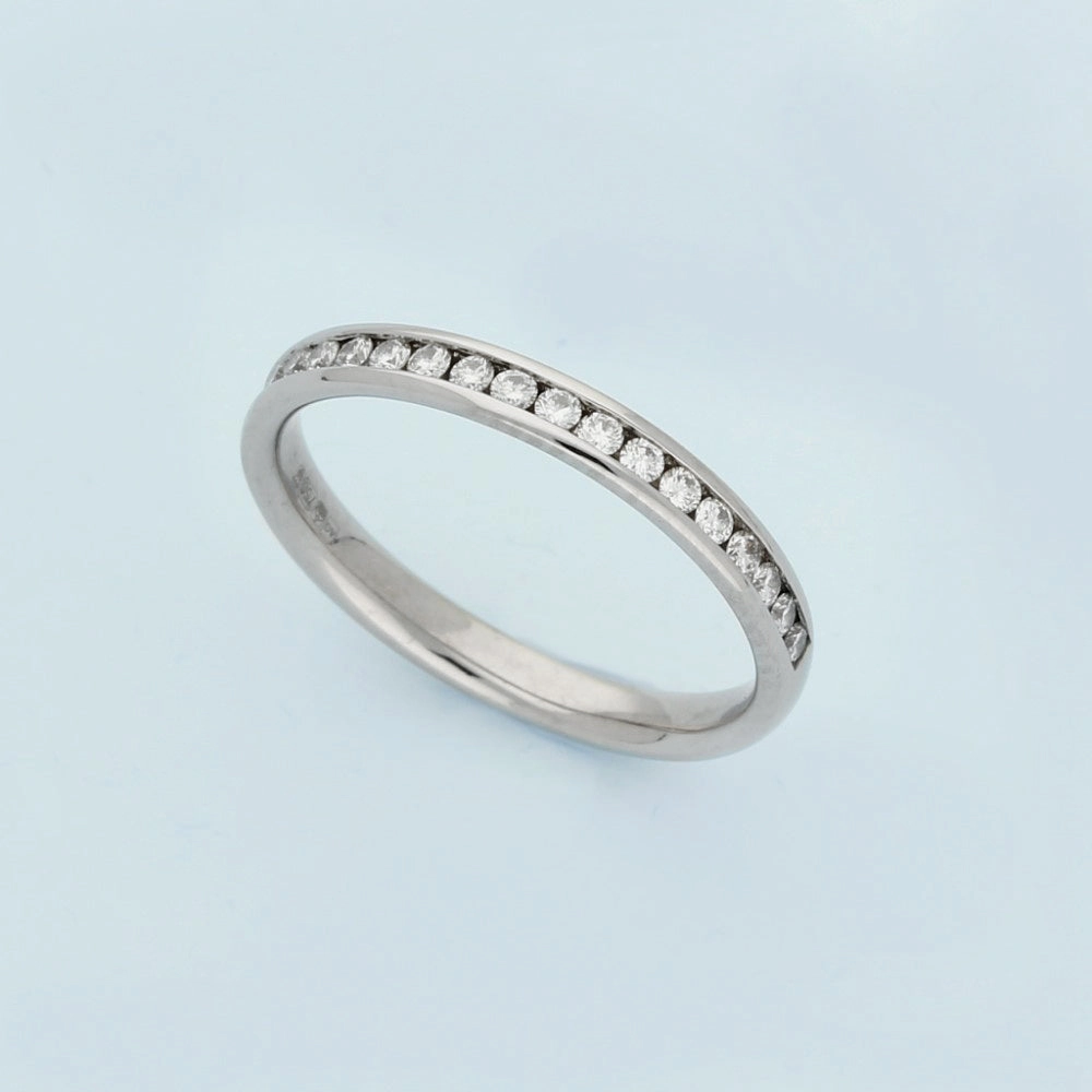 18ct White Gold Diamond Channel Set Half Eternity Ring