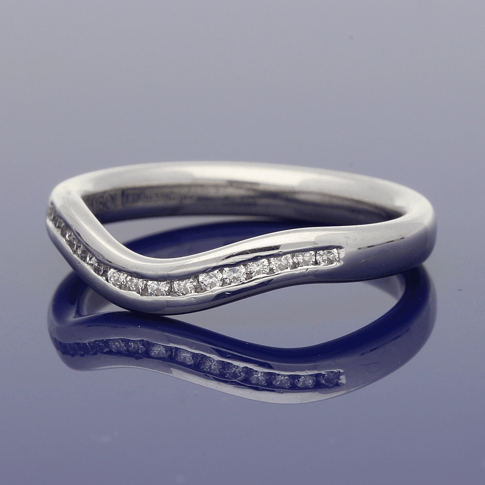 18ct White Gold Diamond Curve Shaped Eternity Ring