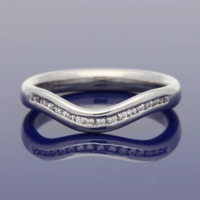 18ct White Gold Diamond Curve Shaped Eternity Ring