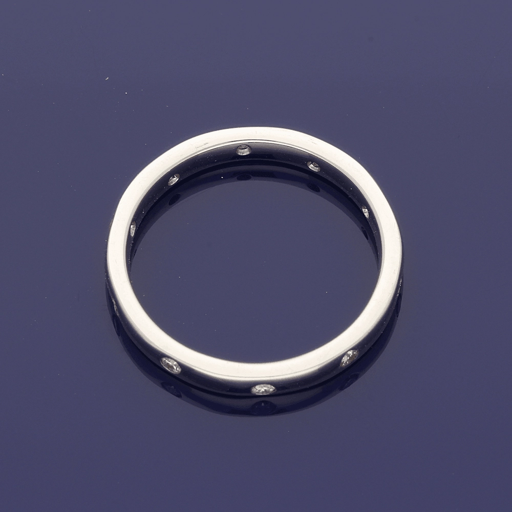 18ct White Gold Diamond Set 2.5mm Court Wedding Ring