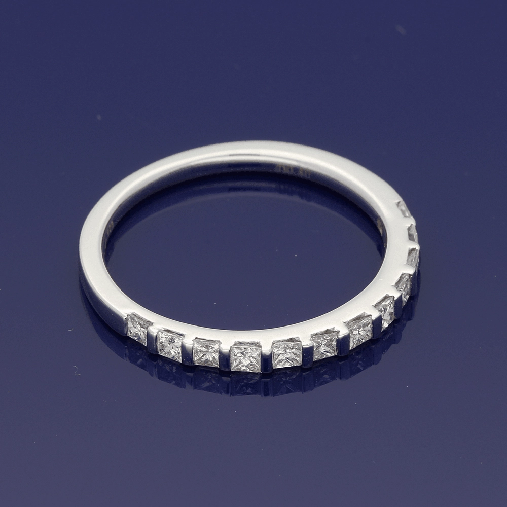18ct White Gold Princess Cut Diamond Slim Eternity Ring