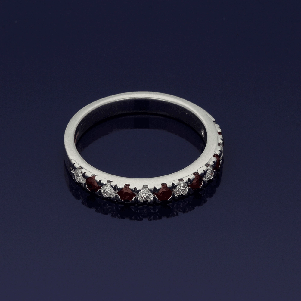 18ct White Gold Ruby & Diamond Eternity Ring