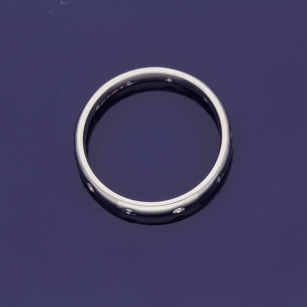 18ct White Gold Sapphire & Diamond Roman Set Eternity Ring