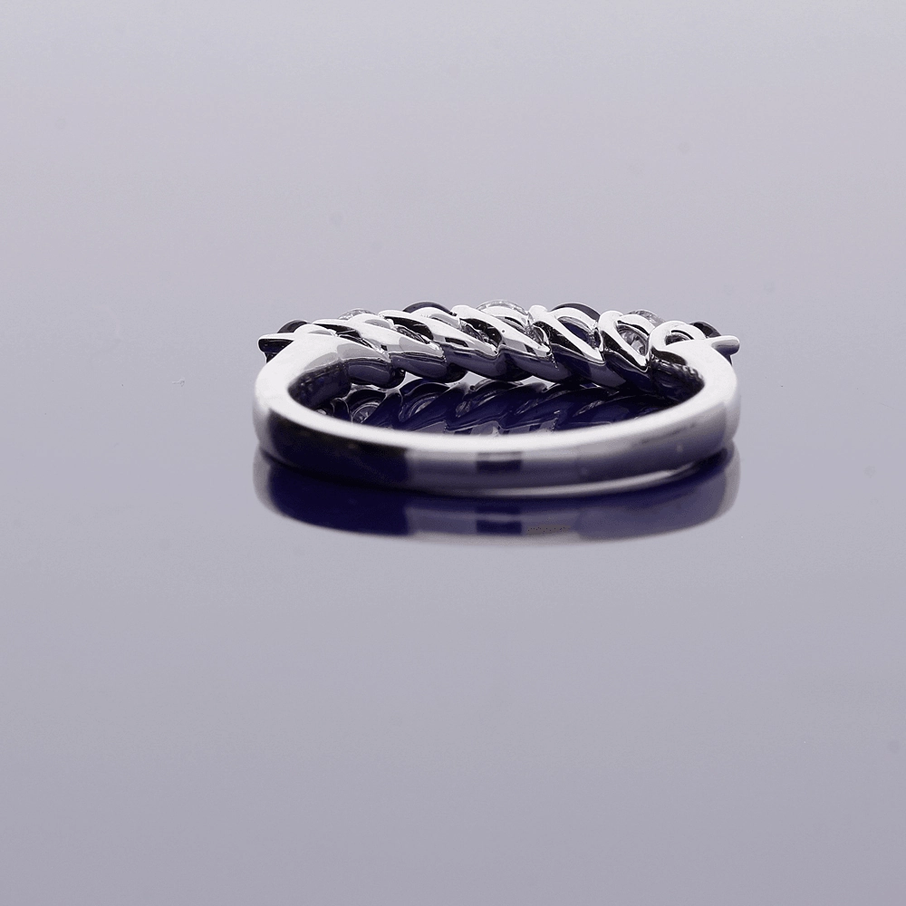 18ct White Gold Sapphire and Diamond Half Eternity Ring