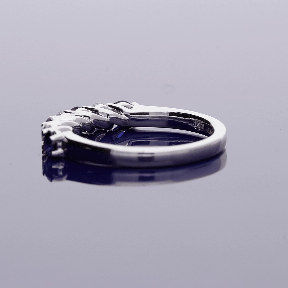 18ct White Gold Sapphire and Diamond Half Eternity Ring
