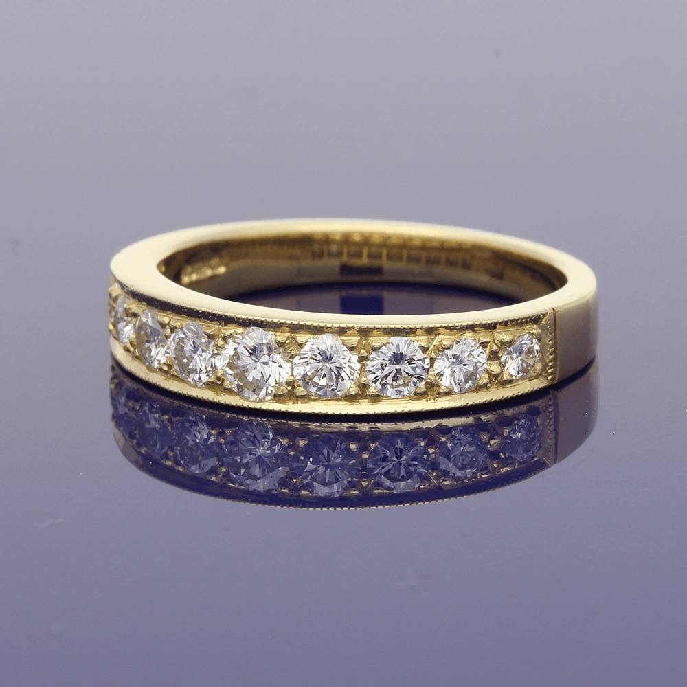 18ct Yellow Gold Graduated Diamond Half Eternity Ring