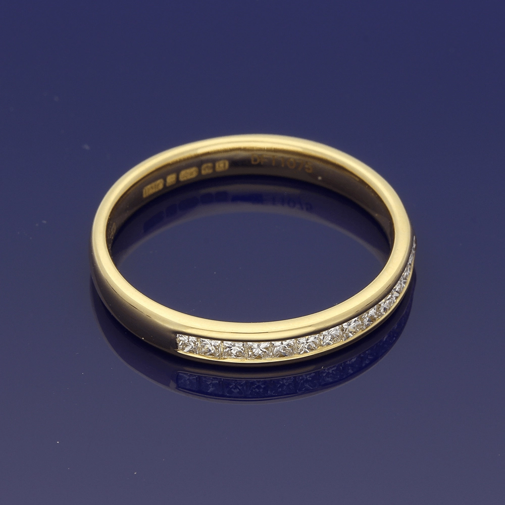 18ct Yellow Gold Princess Cut Diamond Half Eternity Ring