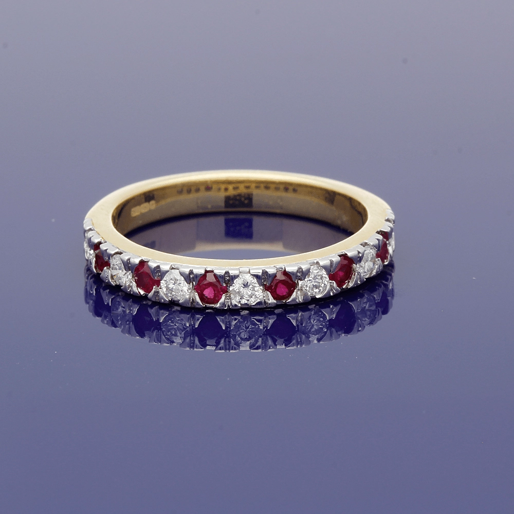 18ct Yellow Gold Ruby & Diamond Eternity Ring