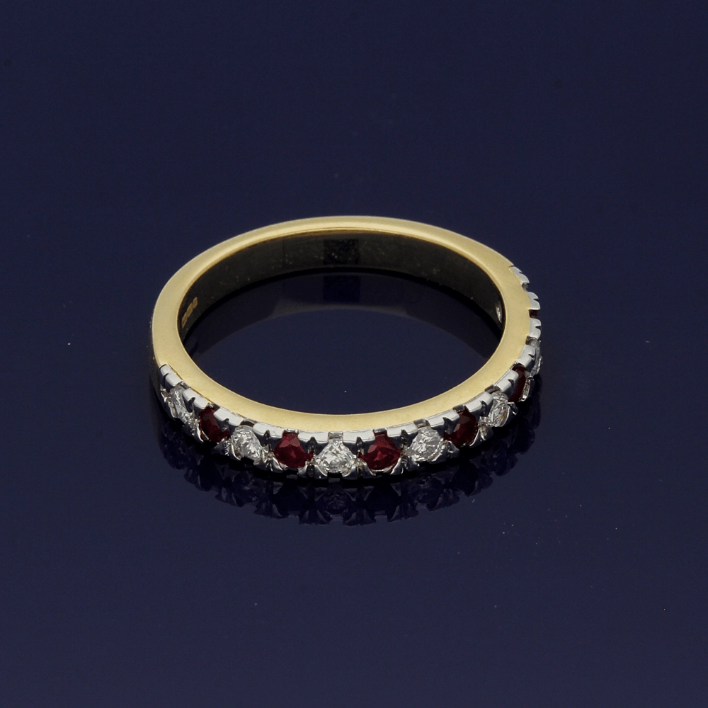 18ct Yellow Gold Ruby & Diamond Eternity Ring