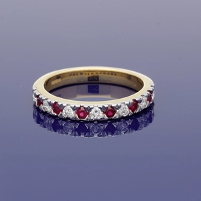18ct Yellow Gold Ruby & Diamond Eternity Ring