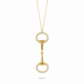 18k Gold Diamond Equestrian Necklace