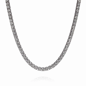 18k White Gold 29.65ct Straight Diamond Tennis Necklace
