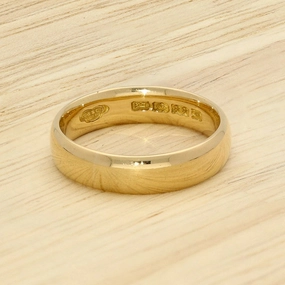 1918 Vintage 22ct Yellow Gold Plain Band Wedding Ring 4.5mm Size L 1/2
