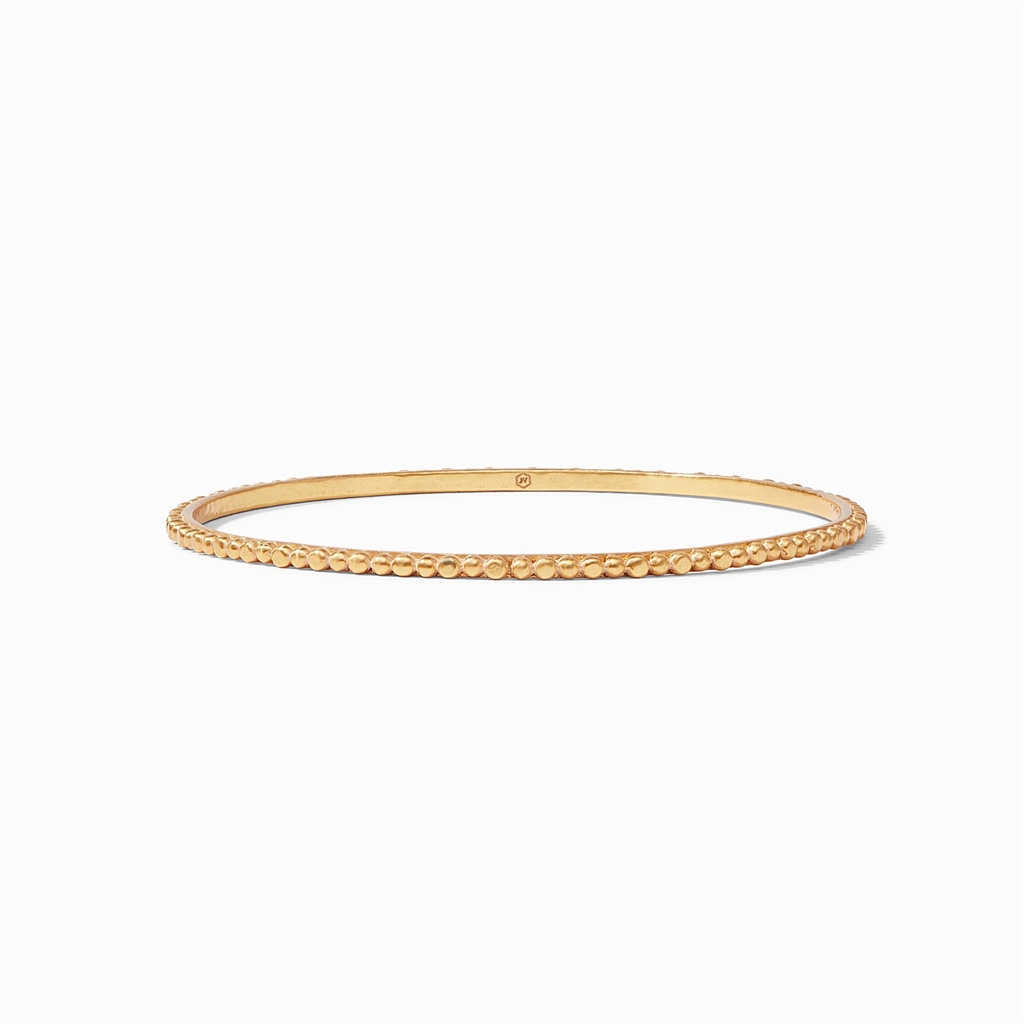 24K Yellow Gold Overlay 'Colette' Bead Bangle Bracelet
