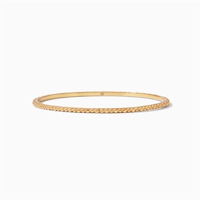 24K Yellow Gold Overlay 'Colette' Bead Bangle Bracelet