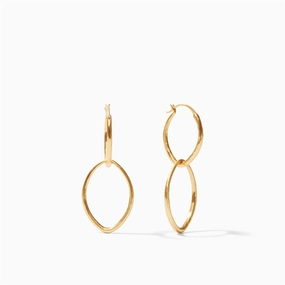 24K Yellow Gold Overlay 'Fleur-De-Lis' 2-In-1 Dangle Earrings