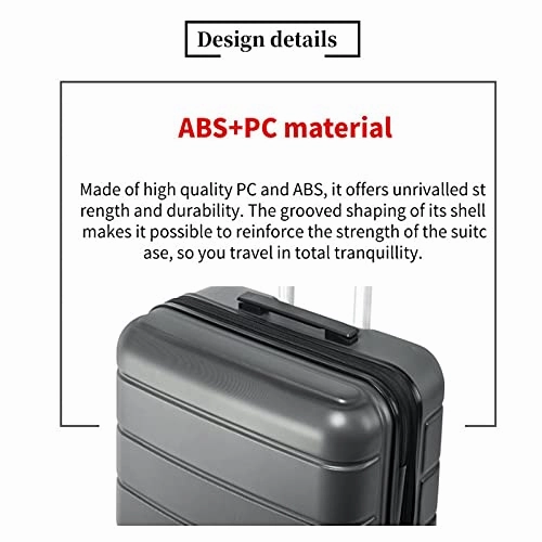 3 Piece Set Luggage Sets Women Men Teens Travel Suitcase with Lightweight TSA Lock Spinner, Home Outdoor Carry On Luggage with 4 Double Silent Wheels Adjustable Handle 20in 24in 28in, Gray