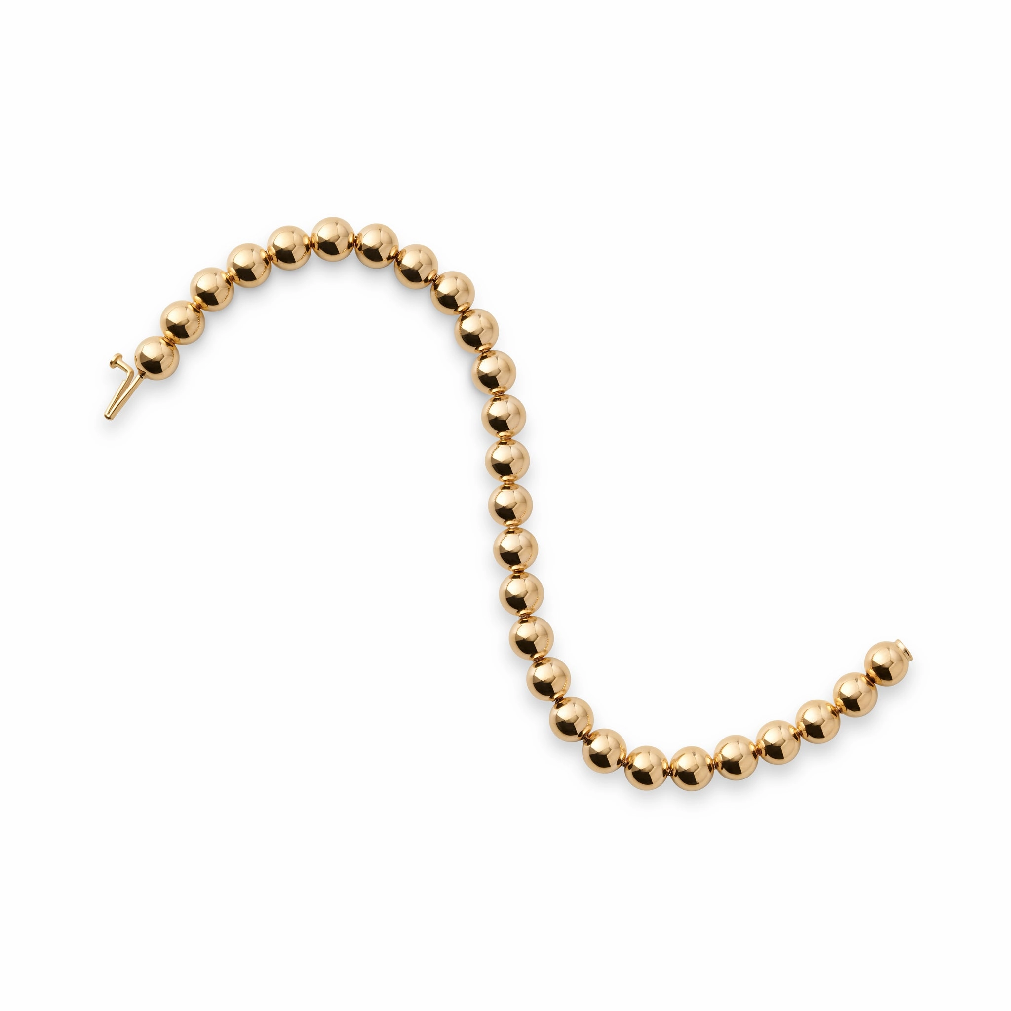 7mm Gold Bead Bracelet