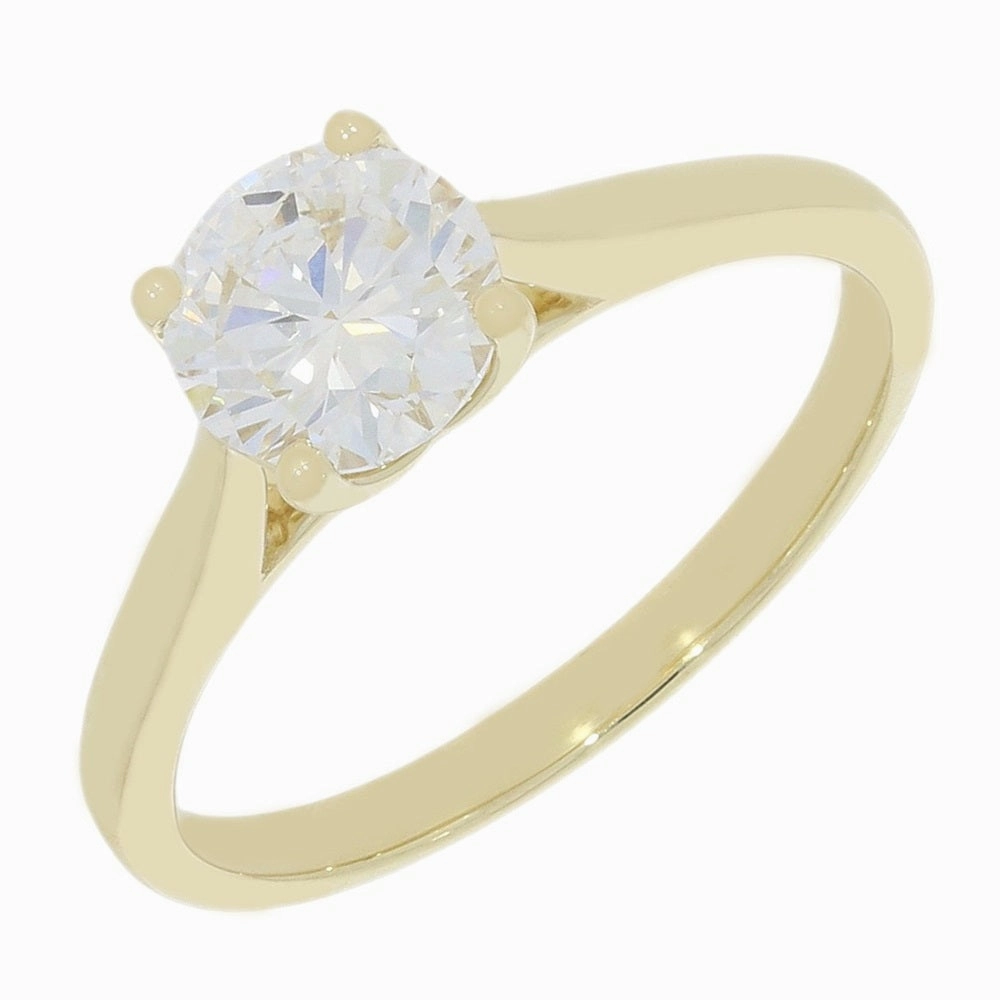 9ct Gold 1.00ct Brilliant Cut Lab Grown Diamond Solitaire Ring D VS 2