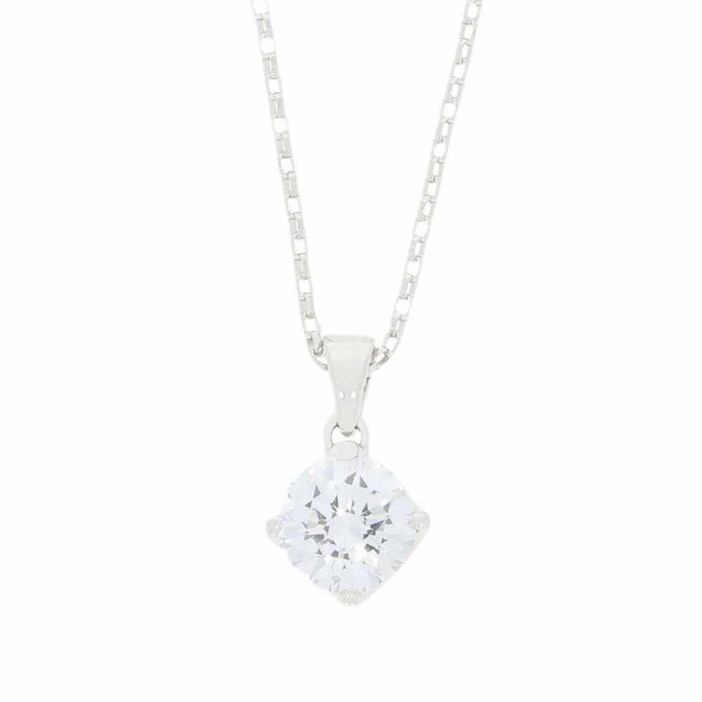 9ct White Gold 1.00cts Lab Grown Brilliant Cut Diamond Pendant and Chain