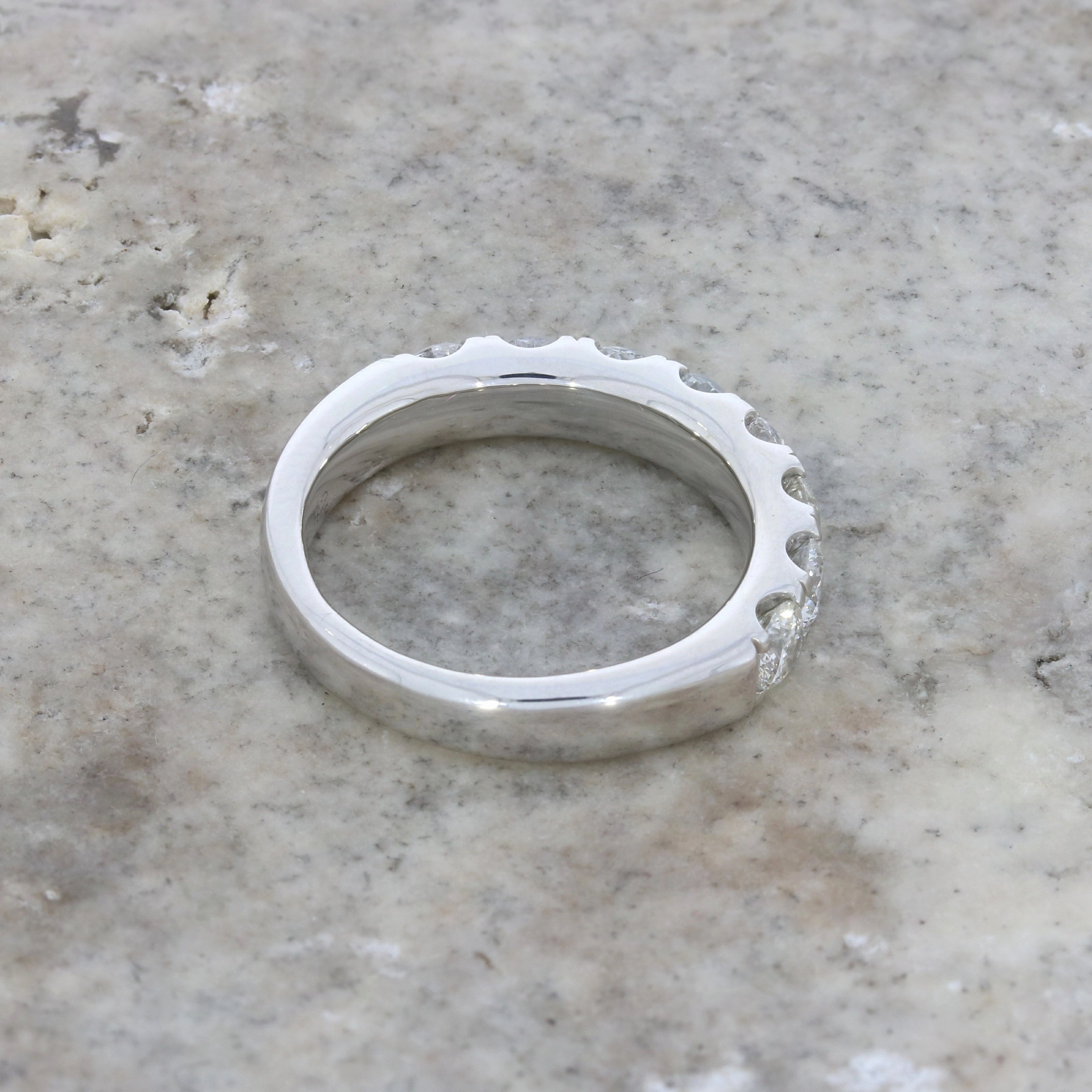 9ct White Gold 1.52cts Lab-Created Diamond Brilliant Cut Half Eternity Ring