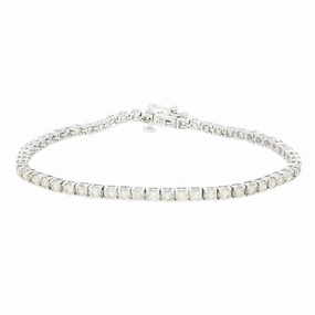 9ct White Gold 5.00cts Brilliant Cut Diamond Line Tennis Bracelet
