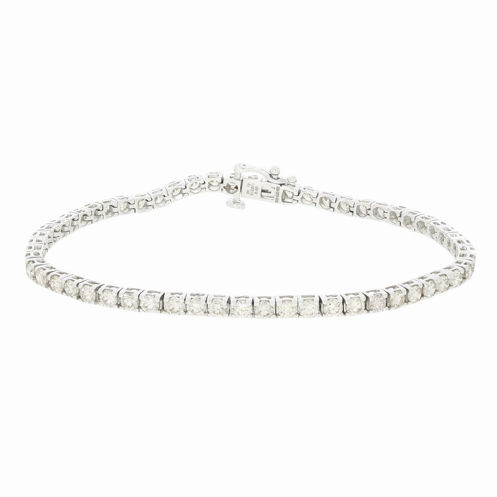 9ct White Gold 5.00cts Brilliant Cut Diamond Line Tennis Bracelet