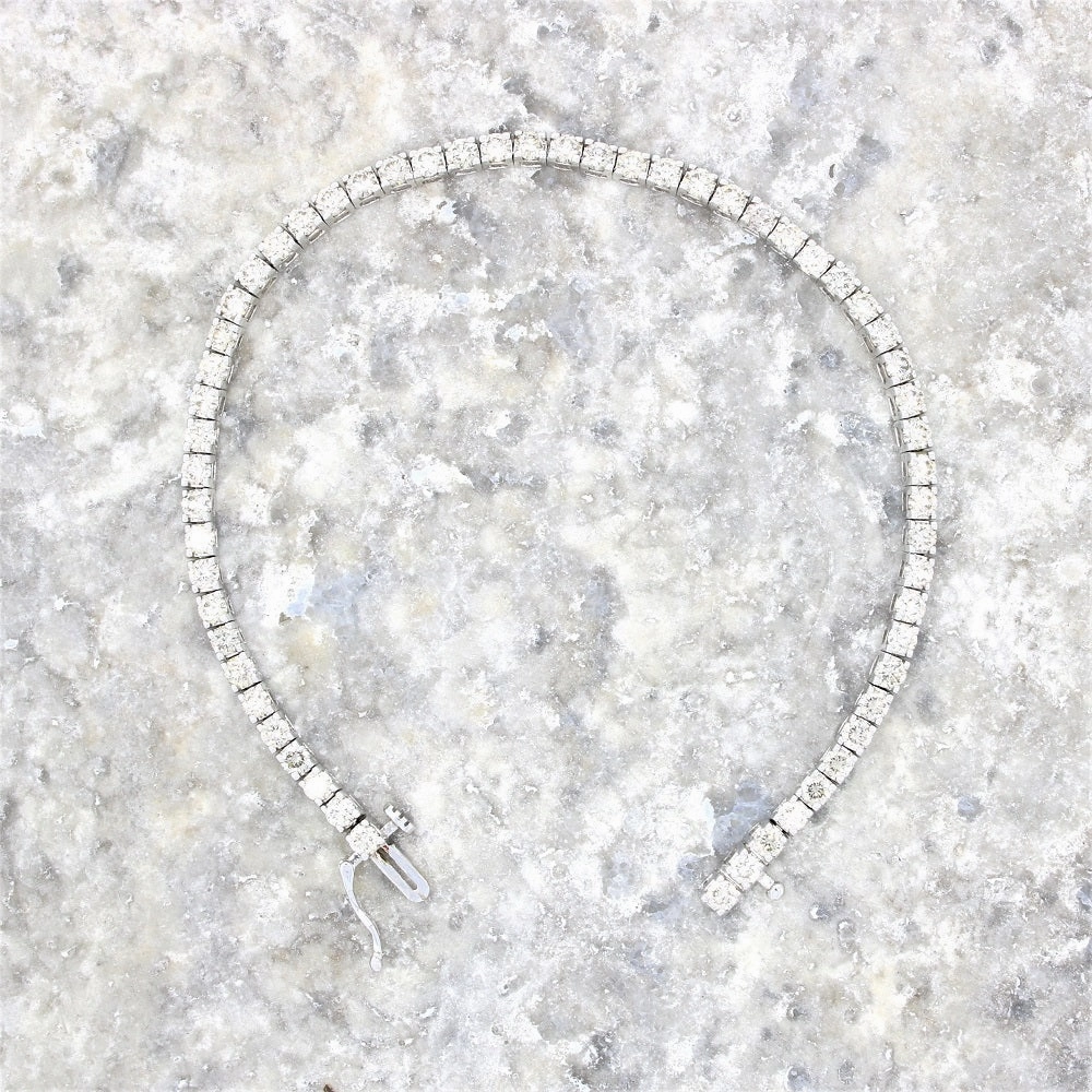 9ct White Gold 5.00cts Brilliant Cut Diamond Line Tennis Bracelet
