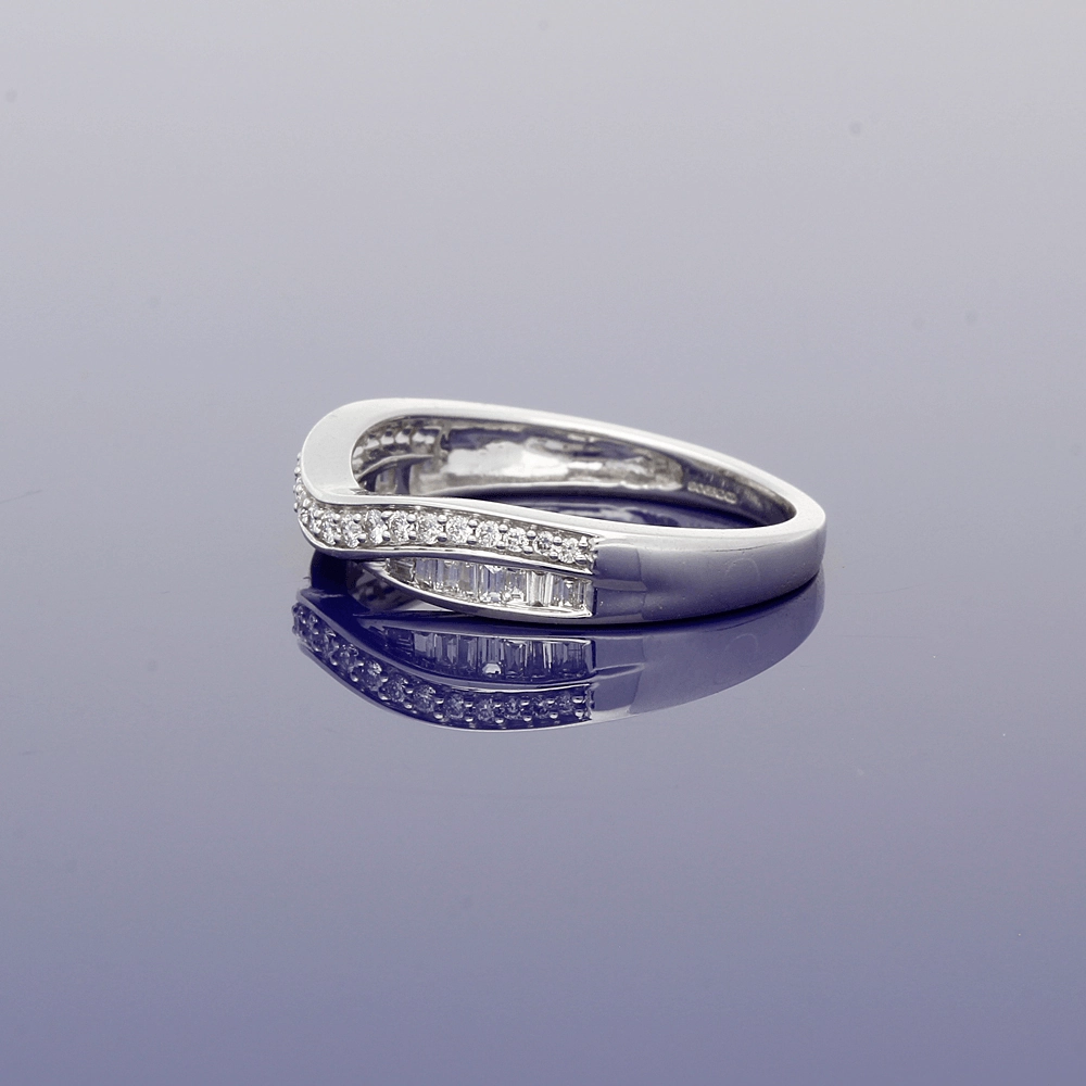 9ct White Gold Diamond Curved Eternity Ring