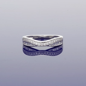 9ct White Gold Diamond Curved Eternity Ring