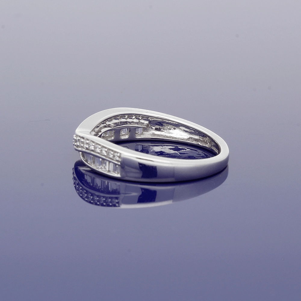 9ct White Gold Diamond Curved Eternity Ring