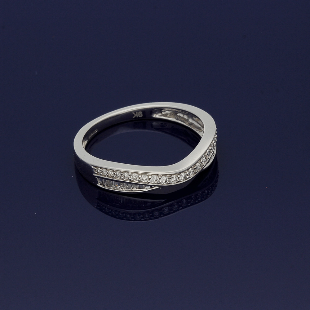 9ct White Gold Diamond Curved Eternity Ring