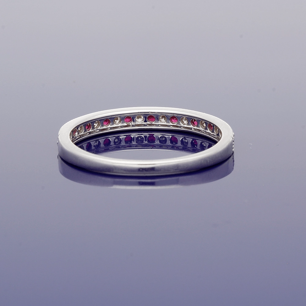 9ct White Gold Ruby & Diamond Eternity Ring