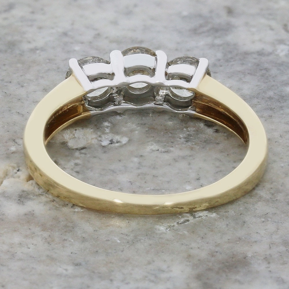 9ct Yellow Gold 0.98ct Diamond Trilogy Ring