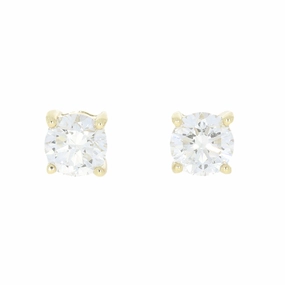 9ct Yellow Gold 1.05cts Lab Created Brilliant Cut Diamond Solitaire Stud Earrings