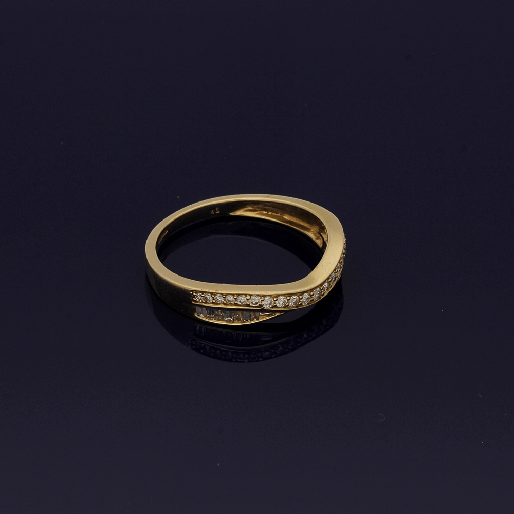 9ct Yellow Gold Diamond Curved Eternity Ring