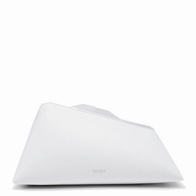 ''8.30PM'' Leather Oversized Clutch, Optic